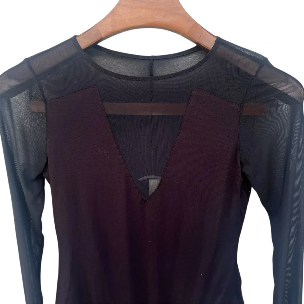 🖤 Zara Sheer Mesh Long‎ Sleeve Bodysuit – Women’s Medium